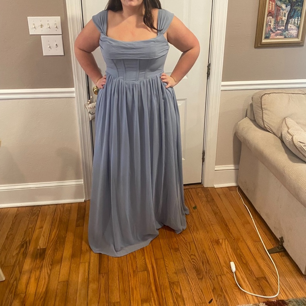 Dusty Blue Bridesmaids Gown